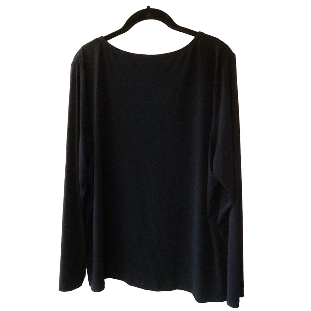 Michael Michael Kors Black Pullover Top with Gold Metal Logo XL Stretchy Goth - Picture 2 of 6